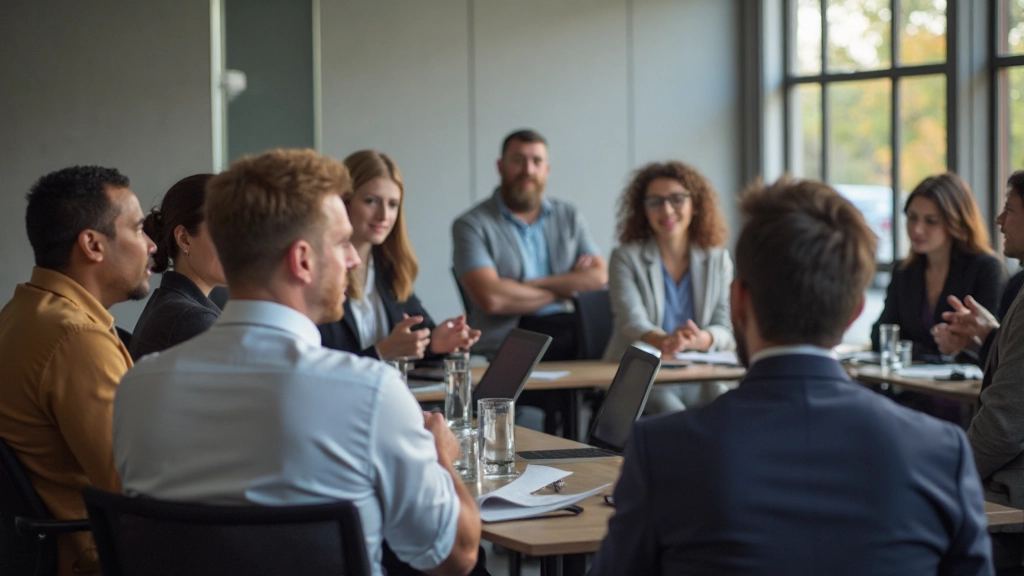 Diverse groep professionele trainingdeelnemers